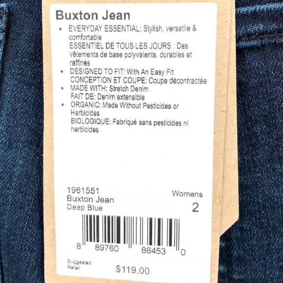 PRANA Women's Buxton Jeans Size 2/26 Deep Blue Stretch Mid-Rise Boyfriend NWT - Picture 9 of 11